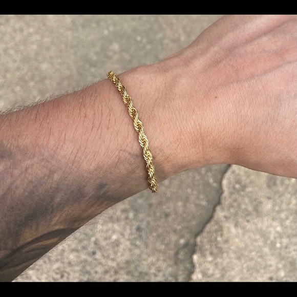 Gold Chain Rope Chain and Rope Bracelet Bundle Set - Picture 6 of 7